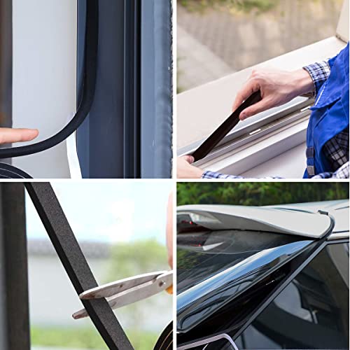 2 Rolls Foam Tape Weather Stripping Door Seal, 1'' W x 3/4'' T High Density Seal Strip Weather Stripping, Adhesive Weather Strip Total 16.5 Feet Long - size: 1'' W x 3/4'' T x16.5ft