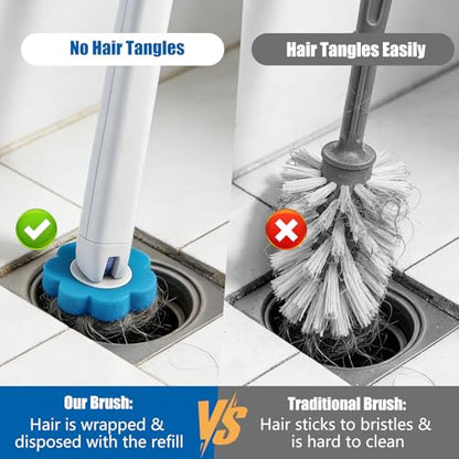 Disposable Toilet Brush Set, 2 Pack with 72 Refills & Wall Holder - size: 2 set+72 refills