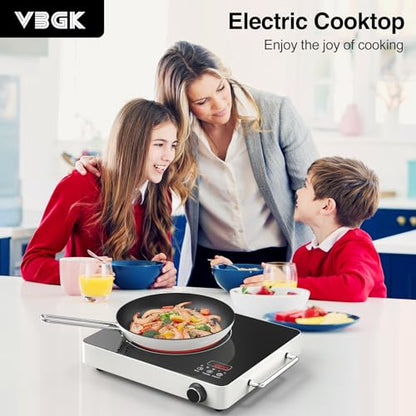VBGK Electric Cooktop, 110V Touch and KnobElectric Stove Top, 1800W Single Burner WithHandle, 9 Power Levels, Kids Safety Lock & 4HTimer, Portable, Black - size: portable cooktop