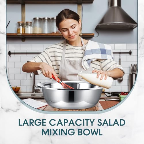 Nuogo 4 Pcs Stainless Steel Mixing Bowls Large for Salad, 24 Inch 30 Qt - size: 24 Inch (30 Qt)