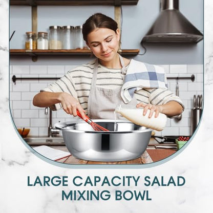 Nuogo 4 Pcs Stainless Steel Mixing Bowls Large for Salad, 24 Inch 30 Qt - size: 24 Inch (30 Qt)