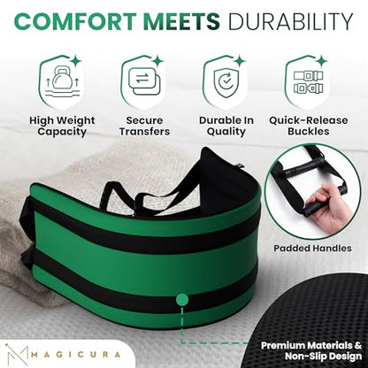 Transfer Sling 300lbs Transfer Belt for Elderly Gait Belts for Seniors Heavy Duty Patient Lift Belt Mobility Standing Lifting Aid for Disabled Elderly Injured Safely Move from Bed Wheelchair
