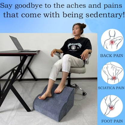 Foot Rest for Under Desk at Work.Multifunctional 3-Tier Foot Stool - color: Standard-light Blue