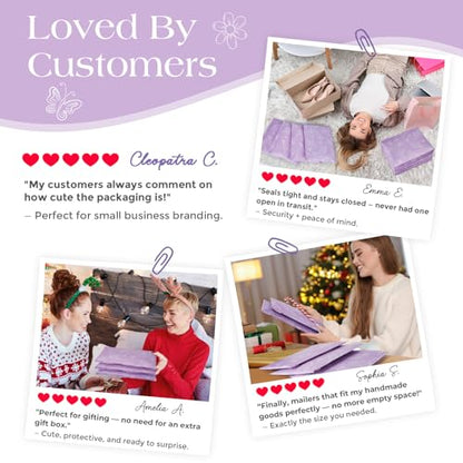 Metronic Bubble Mailers 6x10 Inch 50 Pack Purple Butterfly Padded Mailers - color: Purple Butterfly, size: 6x10" 50PC