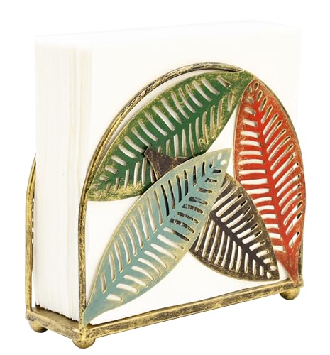 Modern Metal Napkin Holder for Dining Table, Upright Napkin Storage for Kitchen & Countertop, Multiple Color Leaves Tabletop Napkin Organizer & Letter Holder for Western Restaurant Coffee Shop - color: Multi-Colors
