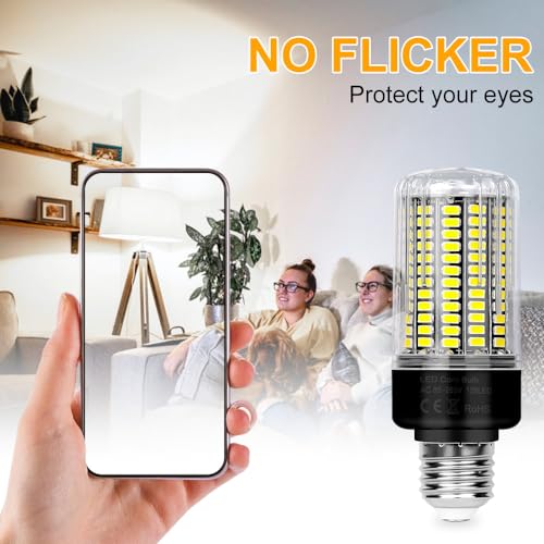 6Pack Led Corn Light Bulb 300W Equivalent 3520 Lumen Super Bright 6000K Daylight Lamp 30W E26/E27 Base Ceiling Fan Bulbs AC85-265V for Kitchen Living Room Home Garage Warehouse Indoor Outdoor Lighting - size: Medium
