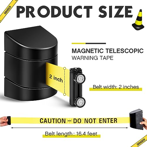 Barydat 1 Pcs 16.4 ft Retractable Barrier, Caution Do Not Enter, Black - color: Black, size: Caution Do Not Enter