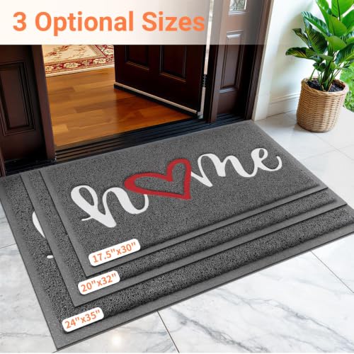 StepLively Door Mat Indoor Outdoor Welcome Mat for Entrance, 32x20in Grey - color: Grey, size: 1'8" x 2'8" (Rectangular)