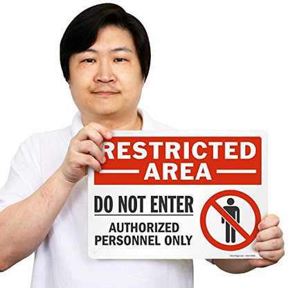 SmartSign "Restricted Area - Do Not Enter, Authorized Personnel Only" Sign | 10" x 14" Plastic - style: 10" x 14" - Plastic