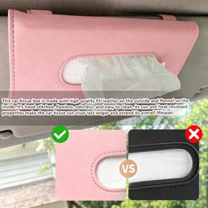 Car Visor Tissue Holder, Car Tissue Organizer, 23 * 12.5cm - color: Pink