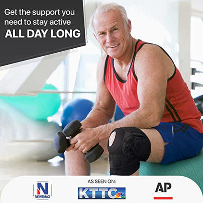 DR. BRACE ELITE Knee Brace with Side Stabilizers & Patella Gel Pads - color: Pluto, size: Medium