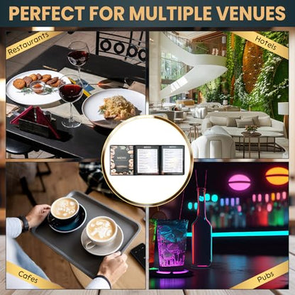 8.5 x 11 Inch Menu Covers, 10 Pack 3 Page 6 View Menu Sleeves - size: 3 page