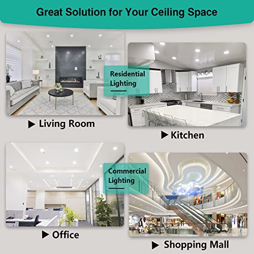HiBay 6in 12-Pack Canless LED Recessed Lighting, 1800lm 4000K, Dimmable - color: 4000K, size: 12 Pack