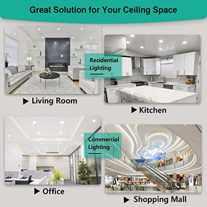 HiBay 6in 4-Pack Canless LED Recessed Lighting, 1800lm 5CCT, Dimmable - color: 5CCT, size: 4 Pack