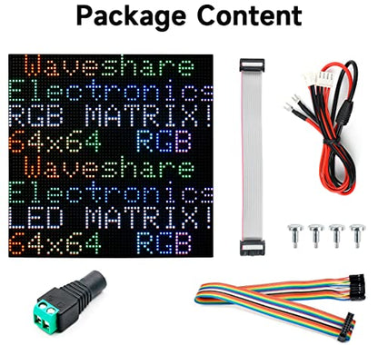 Flexible RGB Full-Color LED Matrix Panel 64x64, 4096 RGB LEDs, 3mm Pitch, Adjustable Brightness Chainable Design, Display Text/Colorful Image/Animation, for Raspberry Pi/Raspberry Pi Pico / ESP32 - color: 64x64-P 3MM Flexible