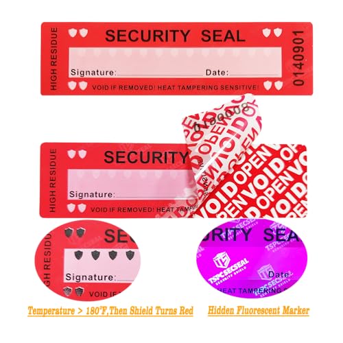 100pcs Tamper Proof Stickers Seals Labels (Matte Red, 1" X 3.54") - color: Matte Red 1, size: 1" X 3.54"