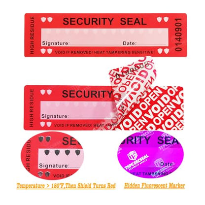 100pcs Tamper Proof Stickers Seals Labels (Matte Red, 1" X 3.54") - color: Matte Red 1, size: 1" X 3.54"