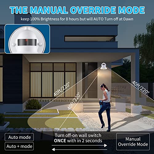 LONEDRUID 2 Pack Dusk Dawn Motion Sensor Outdoor LED Porch Light Fixtures - color: White