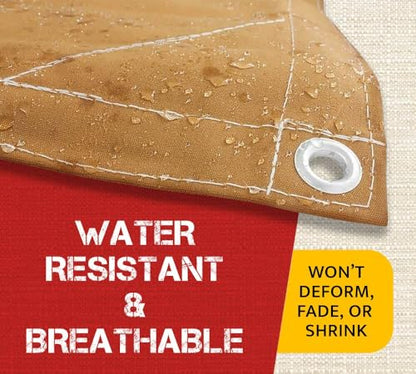 Mytee Products 12' x 20' Tan Canvas Tarp 12oz Heavy Duty Water Resistant - color: Tan (1 Pc), size: 12' x 20'