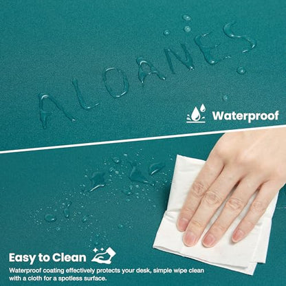 ALOANES Non-Slip Extended Mouse Pad Office&Home Desk Mat Stitched Edge - color: Green, size: 35.4L x 15.7W inches