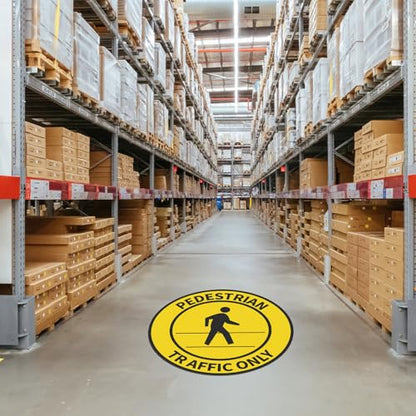 20 Pack Pedestrian Traffic Only Floor Stickers Sign 17 Inch