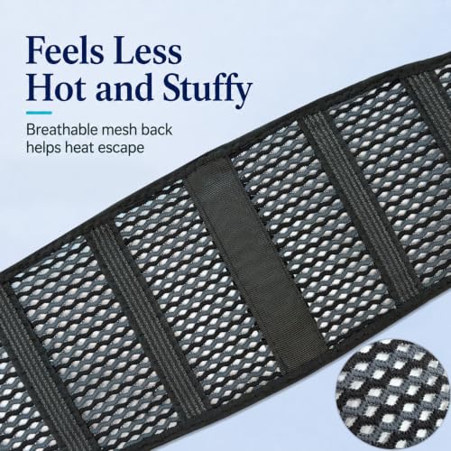 Breathable Thin Back Brace for Women, Adjustable Lower Back Support Belt for Everyday Pain Relief, Slim Low-Profile Lumbar Brace with Gentle Compression, Comfortable Under Clothes - size: M(Waist:35"-43")