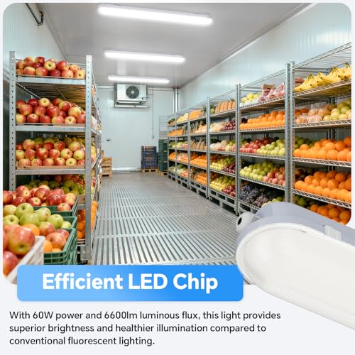 4FT LED Vapor Tight Light 60W 6600LM IP65 5000K Shop Light 1Pack ETL - size: 4FT｜1 PACK
