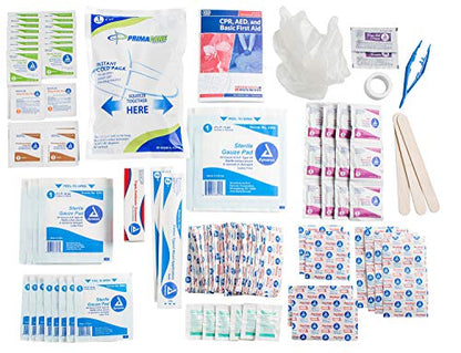 Primacare KC-25PP 25 Person Compact First Aid Kit with 157 Pieces Emergency Medical Supplies, Portable Kits for Home, School and Office, Wall Mount, 10x7x3 inches - size: 25 Person Kit