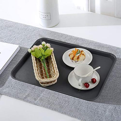Plastic Fast Food Trays, Cafeteria Trays, 4 Pack Serving Trays (Grey) - color: Gray