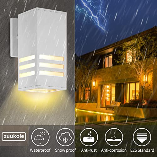 Outdoor Wall Lamp, Waterproof Aluminum Exterior Lighting Fixture - color: Rectangle (White B)
