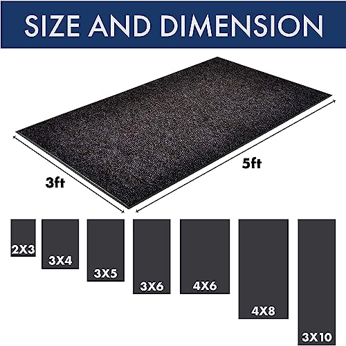 Notrax-136S0034 Carpeted Entrance Mat, Charcoal, 3ft.x4ft. - color: Charcoal, size: 4" x 3" (Rectangular)