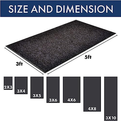 Notrax-136S0034 Carpeted Entrance Mat, Charcoal, 3ft.x4ft. - color: Charcoal, size: 4" x 3" (Rectangular)