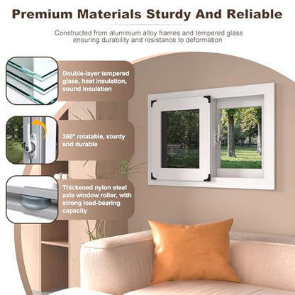 Basement Window for House, 23.62 x 35.43IN Aluminum Sliding Window - size: 23.62 x 35.43IN