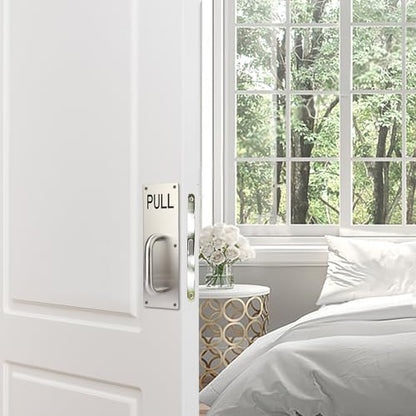 Sumnacon 1 Set 12" Stainess Steel Door Handle Pull Push Plate Handle,Silver - color: Silver, size: 11.8x3.9 Inches
