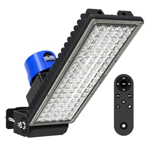 Kekeou 100W Dusk to Dawn LED Flood Light with Remote, 6500K Security Lights - size: 100W-Arm