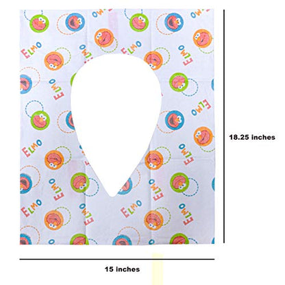 Sesame Street Potty Topper Disposable Stick-in-Place Toilet Seat Covers, 10 Count (Pack of 1)