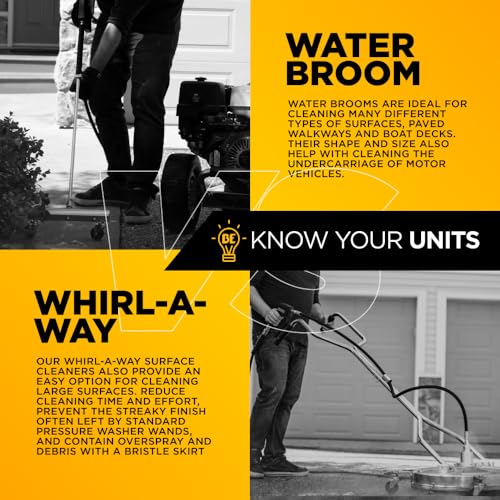 BE Power Equipment 24" Whirl-A-Way Stainless Steel Commercial Pressure Washer Surface Cleaner for Hot/Cold Water 85.403.010 - size: 24 Inch