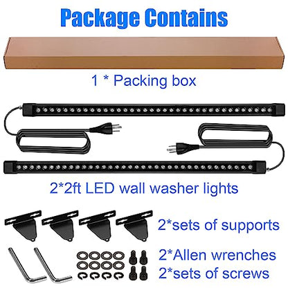 2 Pack Outdoor Wall Washer Lights ,72W 5000K Daylight White Wall Washer Lighting,IP67 Waterproof 4ft 120V Linear Led Wall Light Bar for Outdoor Indoor Building Sign, Hurches,Garden,Courtyards Lighting - size: 5000K 47Inch 2Pack