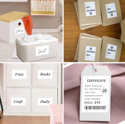 5" x 3" Thermal Labels, Fanfold Shipping Labels with Permanent Adhesive, White Printable Label Stickers for Barcodes, Addresses, Compatible with Zebra, Rollo Thermal Printer (5" x 3"-250pcs) - style: 5" x 3"-250pcs