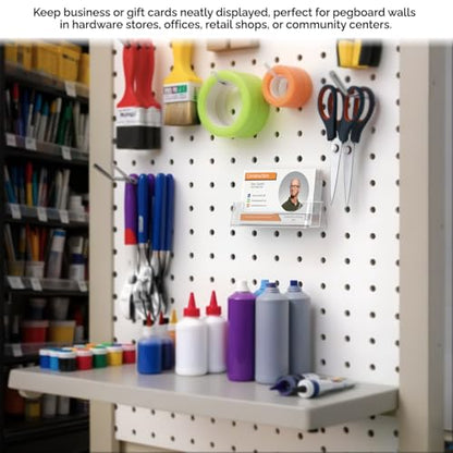 Marketing Holders 2 Pack Peg Board Business Card Holder for 3.5" x 2" Membership Reward Gift Cards Clear Acrylic Organizer Rack