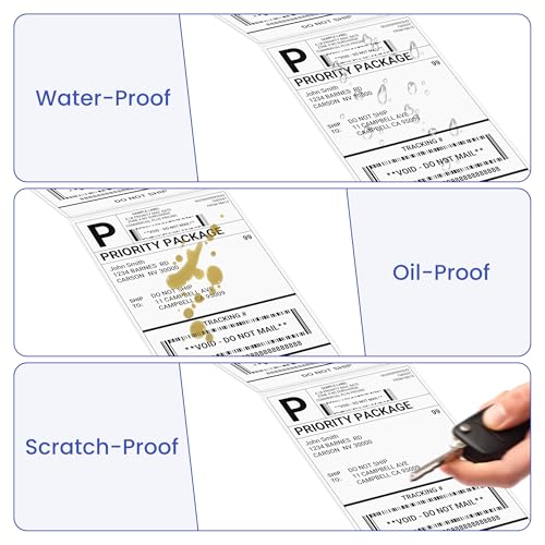 4X6 Direct Shipping Labels - Commercial Grade Thermal Printer Labels - Compatible with 4x6 Direct Thermal Printers