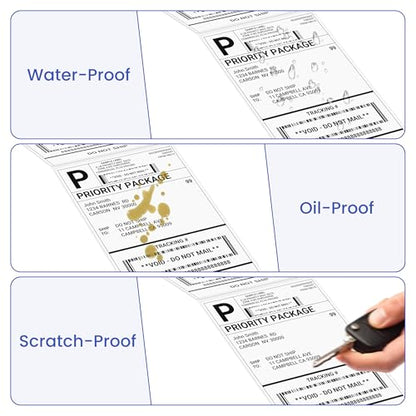 4X6 Direct Shipping Labels - Commercial Grade Thermal Printer Labels - Compatible with 4x6 Direct Thermal Printers
