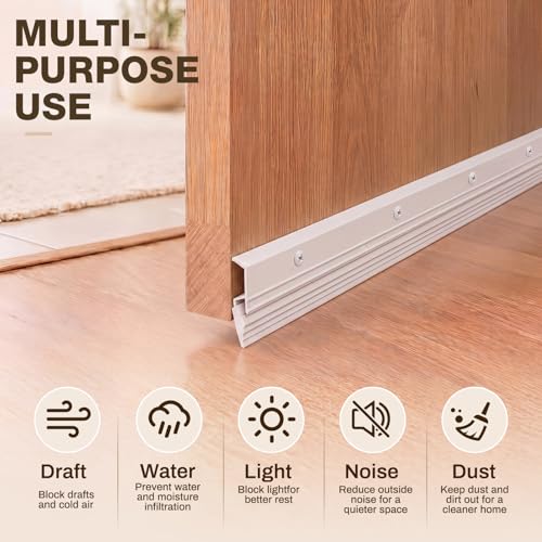 FoldTier 2 Pcs All-Season Door Sweep for Bottom of Door, 1-5/8 x 36 Inch