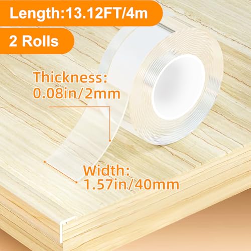 CHENYA 2 Rolls Clear Edge Protector Strip for Baby Proofing,13.12 FT - size: 2Rolls x 1.57in x 13.12FT