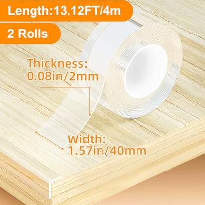CHENYA 2 Rolls Clear Edge Protector Strip for Baby Proofing,13.12 FT - size: 2Rolls x 1.57in x 13.12FT