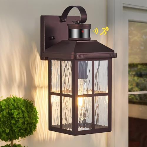 Motion Sensor Porch Light Dusk to Dawn Outdoor Wall Light - color: Bronze