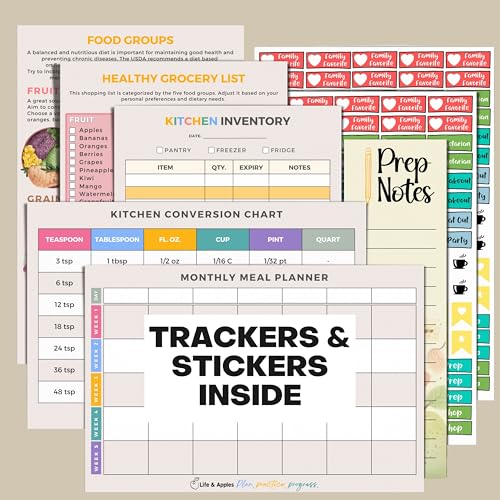 Life & Apples Weekly Meal Planner Notebook with Grocery List, Rose Gold - color: Rose Gold