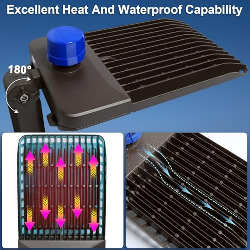300W LED Parking Lot Lights, 45000LM Dusk to Dawn Pole Mount 3Pack - size: 300W/3Pack