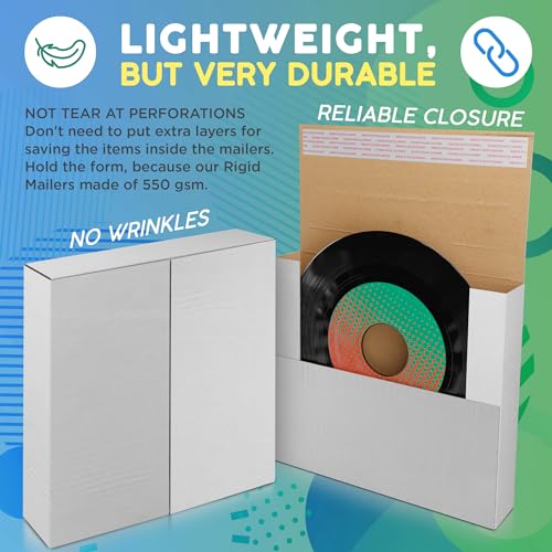 Rigid Mailers with Self-Seal, White 12.5 x 12.5 x 1 Inches, 50 Pack, 550 GSM Thick Paperboard Envelopes for Documents, Photos, CDs - color: White, size: 12.5" x 12.5" x 1" / 50 Pack