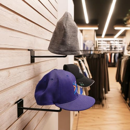 Slatwall Single Hat Display, Millinery Headwear Display Rack with Foam Pad - Black - 5 Pack - color: Black, size: 5 Pack